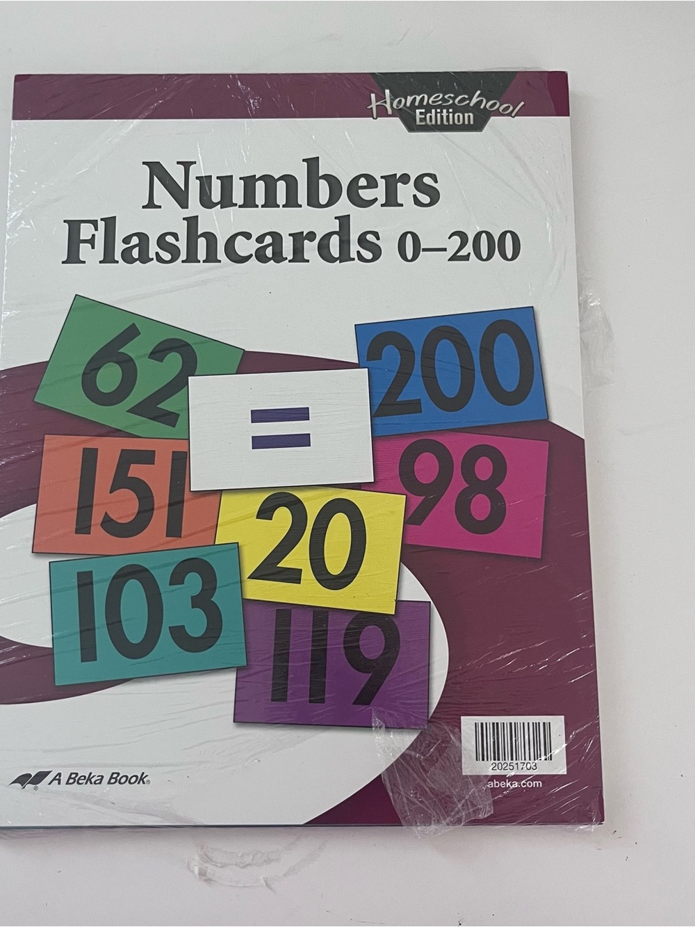Abeka Book Numbers Flashcards 0–200 - Multicolor Educational Set